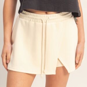 Wrap Front Elastic Waist Skort